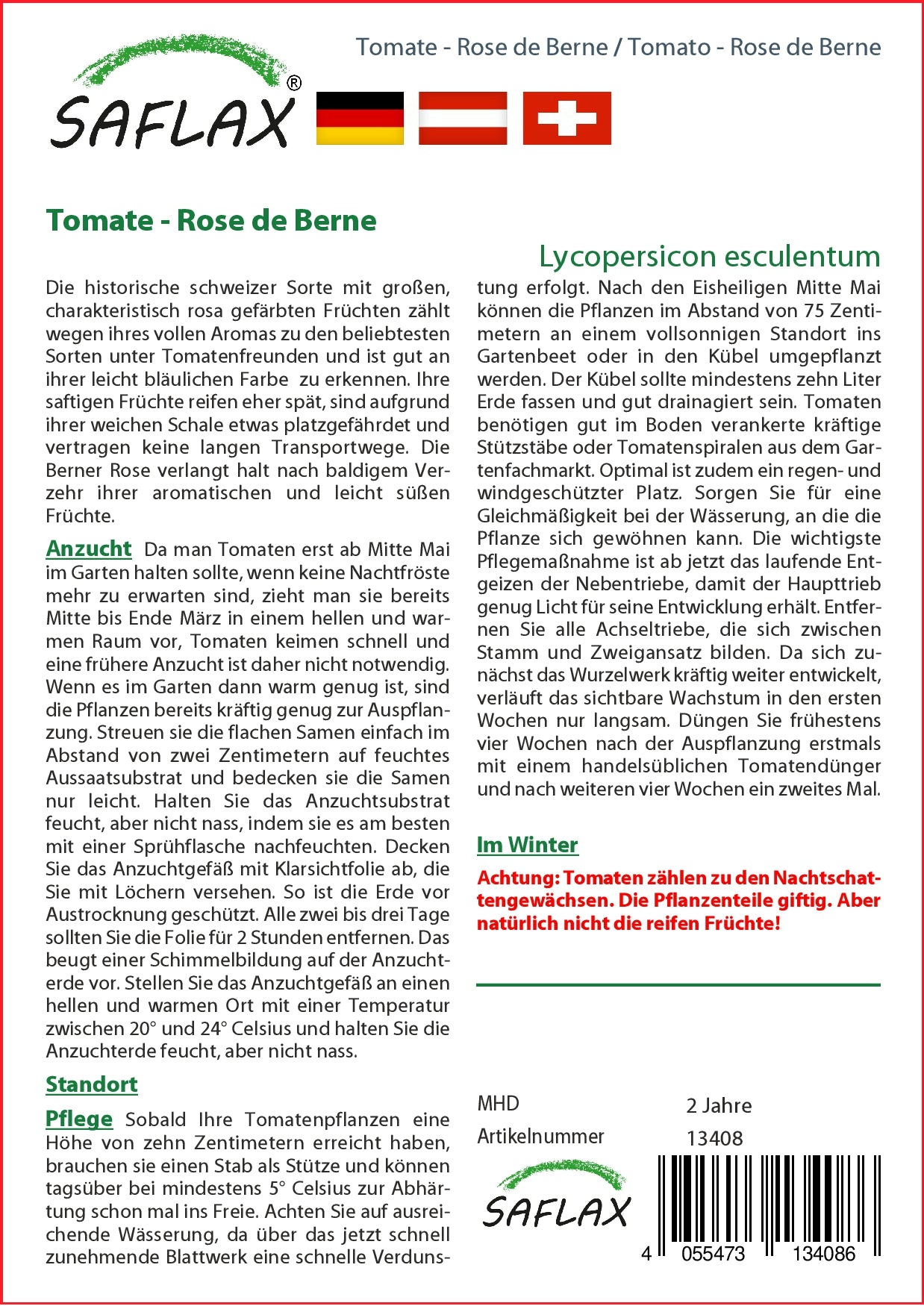  Tomate Rose De Berne