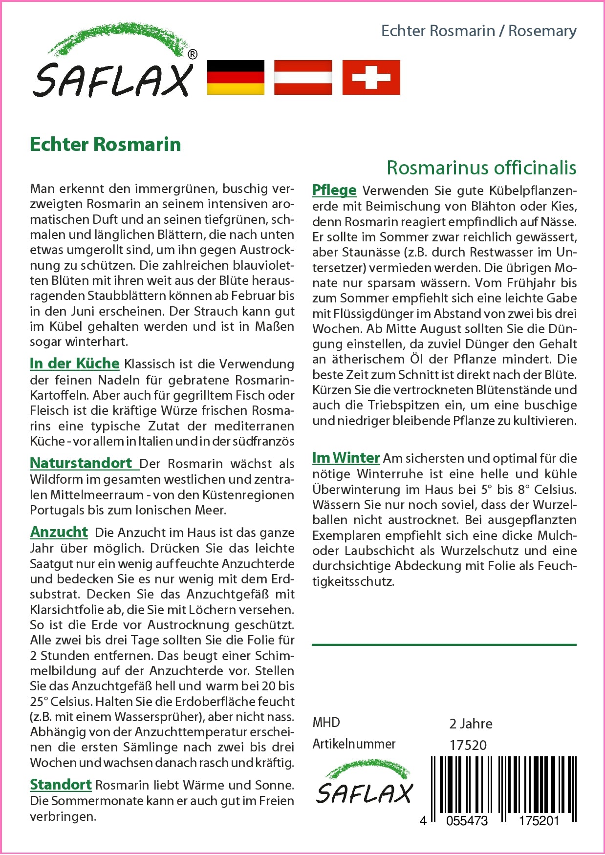  Echter Rosmarin