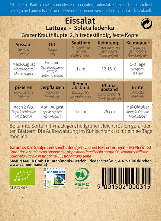  BIO Eissalat Grazer Krauthäuptel 2