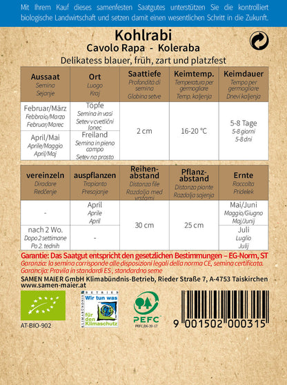  BIO Kohlrabi Delikatess Blauer Früh
