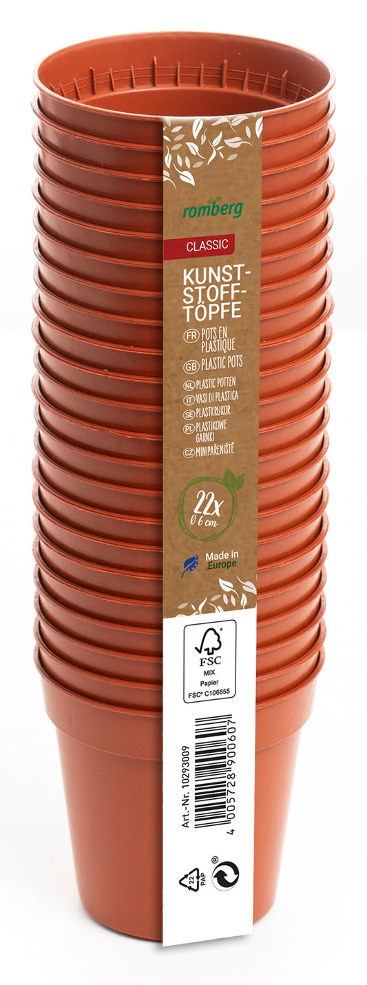  6 Cm Kunststofftöpfe Rund (22 Stück)