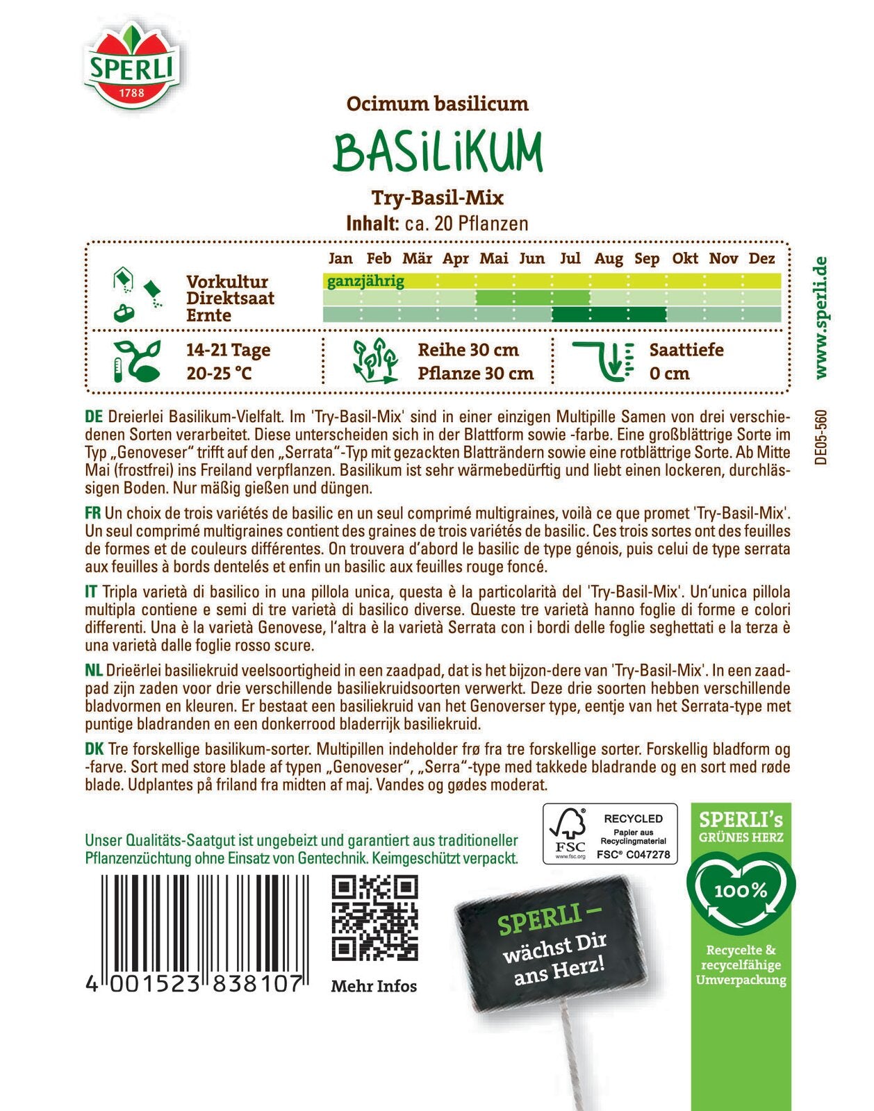  Basilikum SimplyHerbs Try-Basil-Mix [MHD 01/2026]