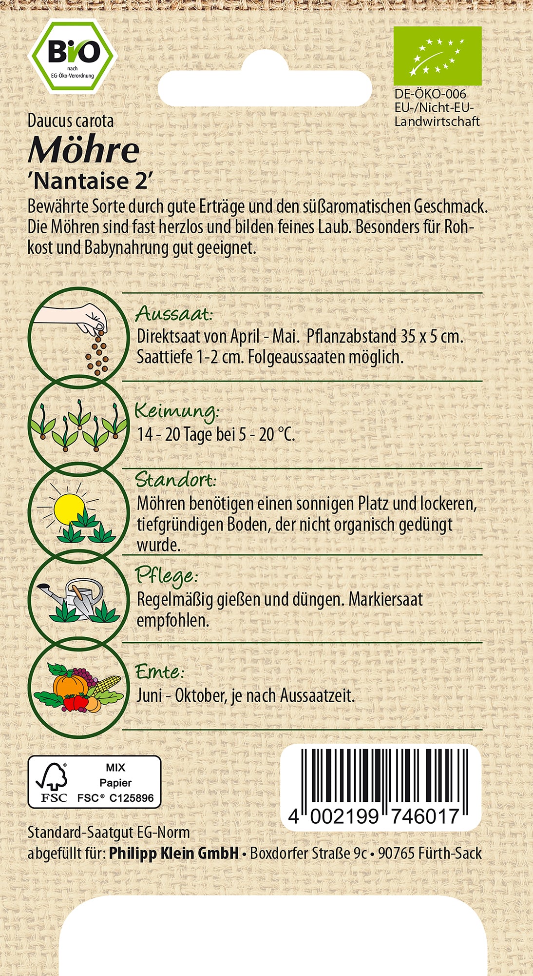  BIO Möhre Nantaise 2 [MHD 01/2026]