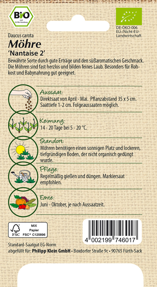  BIO Möhre Nantaise 2 [MHD 01/2026]