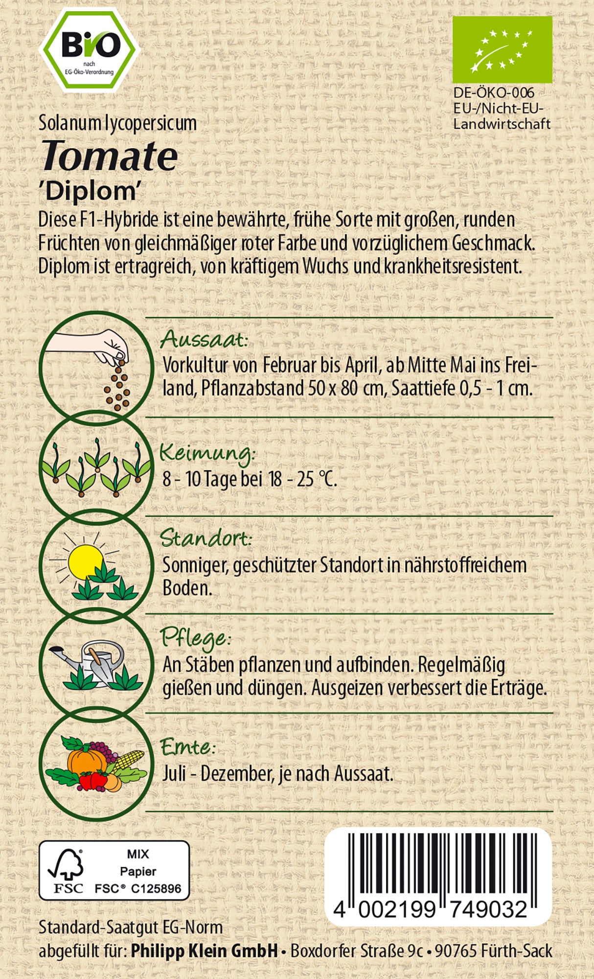  BIO Tomate Diplom F1 [MHD 01/2025]