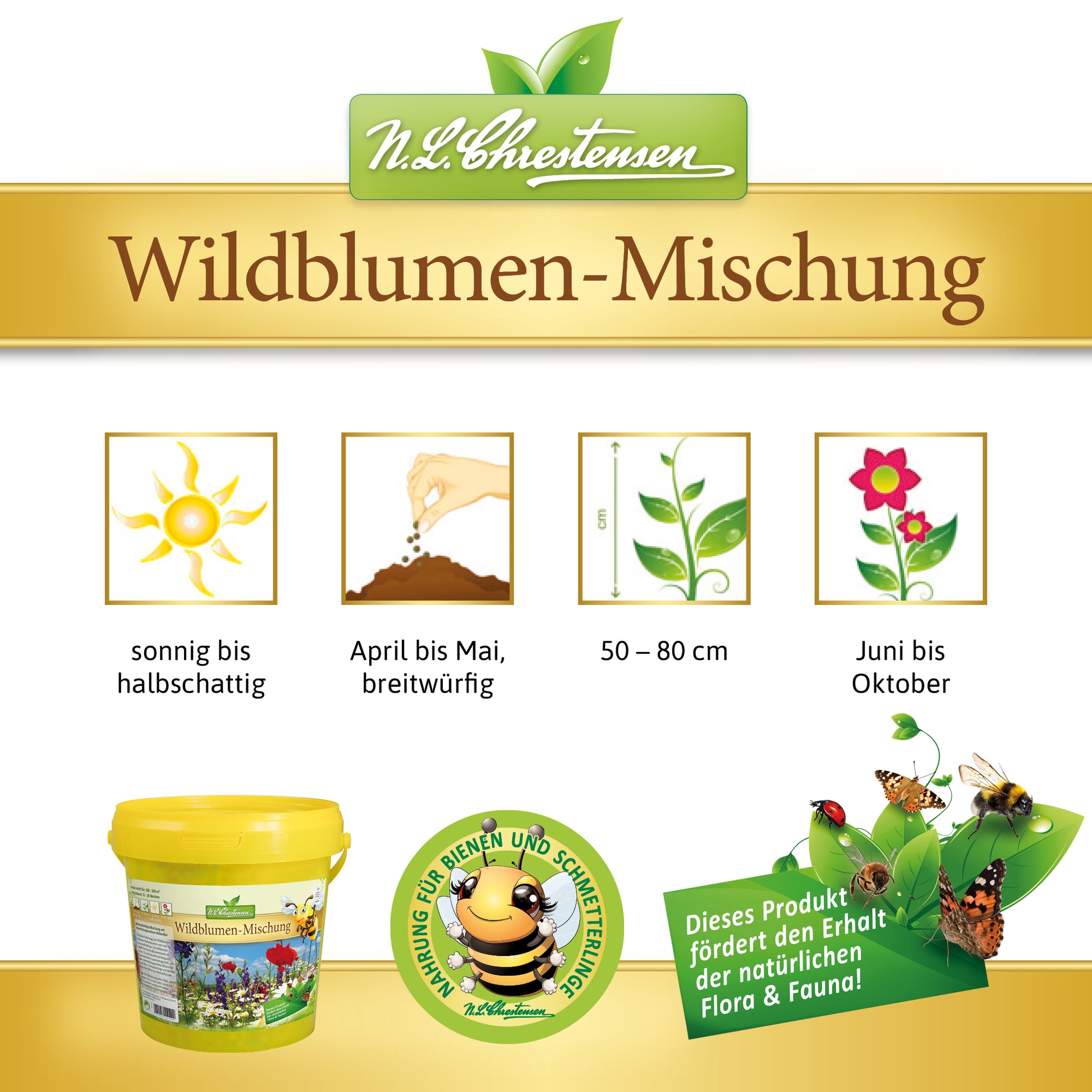  Wildblumen - Mischung Im 1 L Eimer