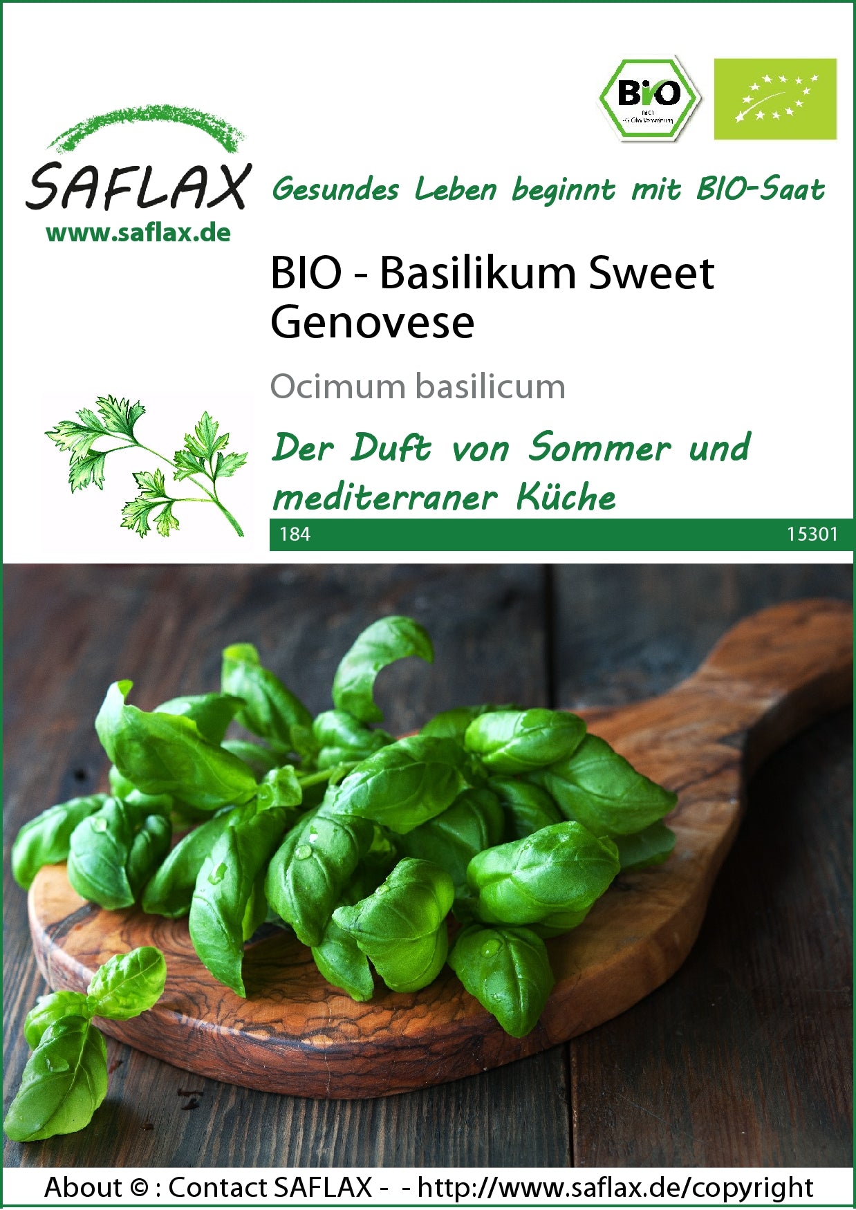  BIO Basilikum Sweet Genovese [MHD 12/2024]