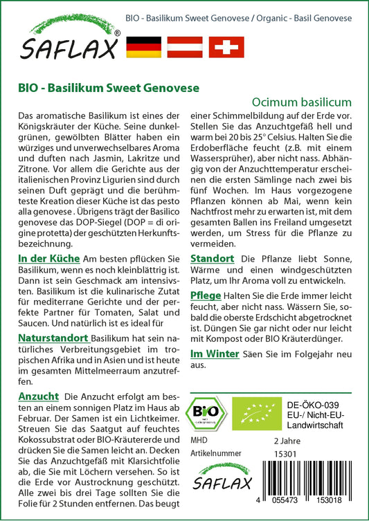  BIO Basilikum Sweet Genovese [MHD 12/2024]