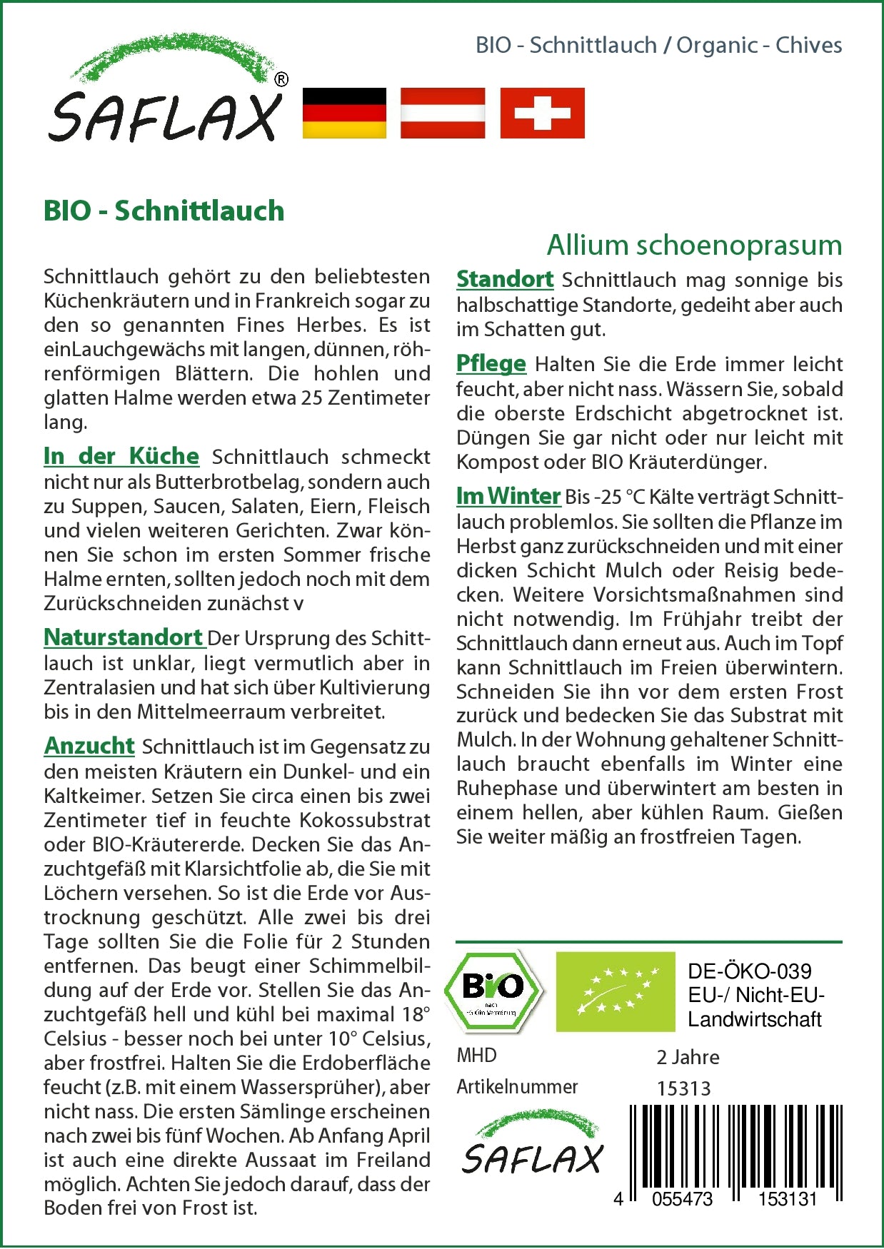  BIO Schnittlauch [MHD 11/2023]