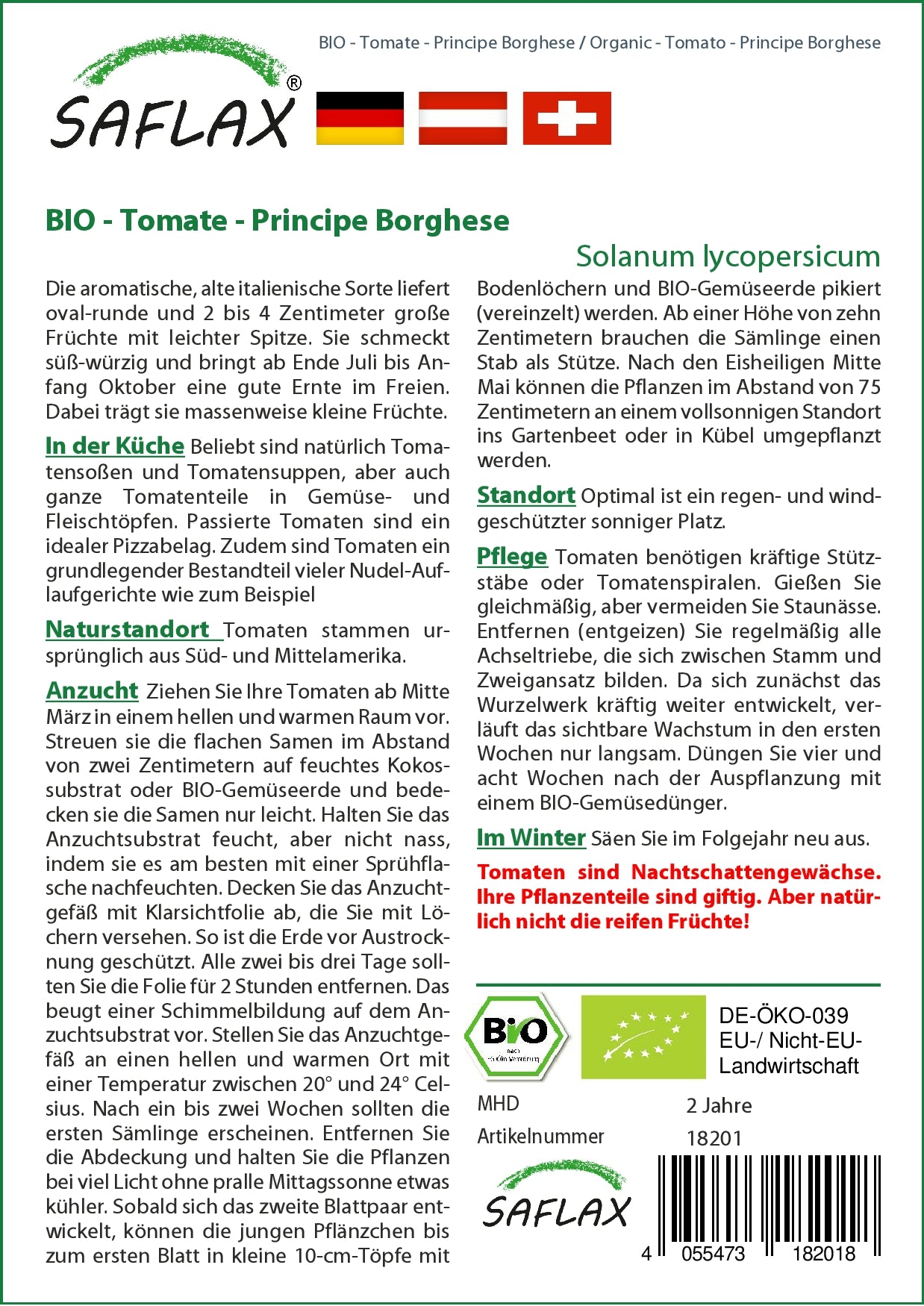  BIO Tomate Principe Borghese