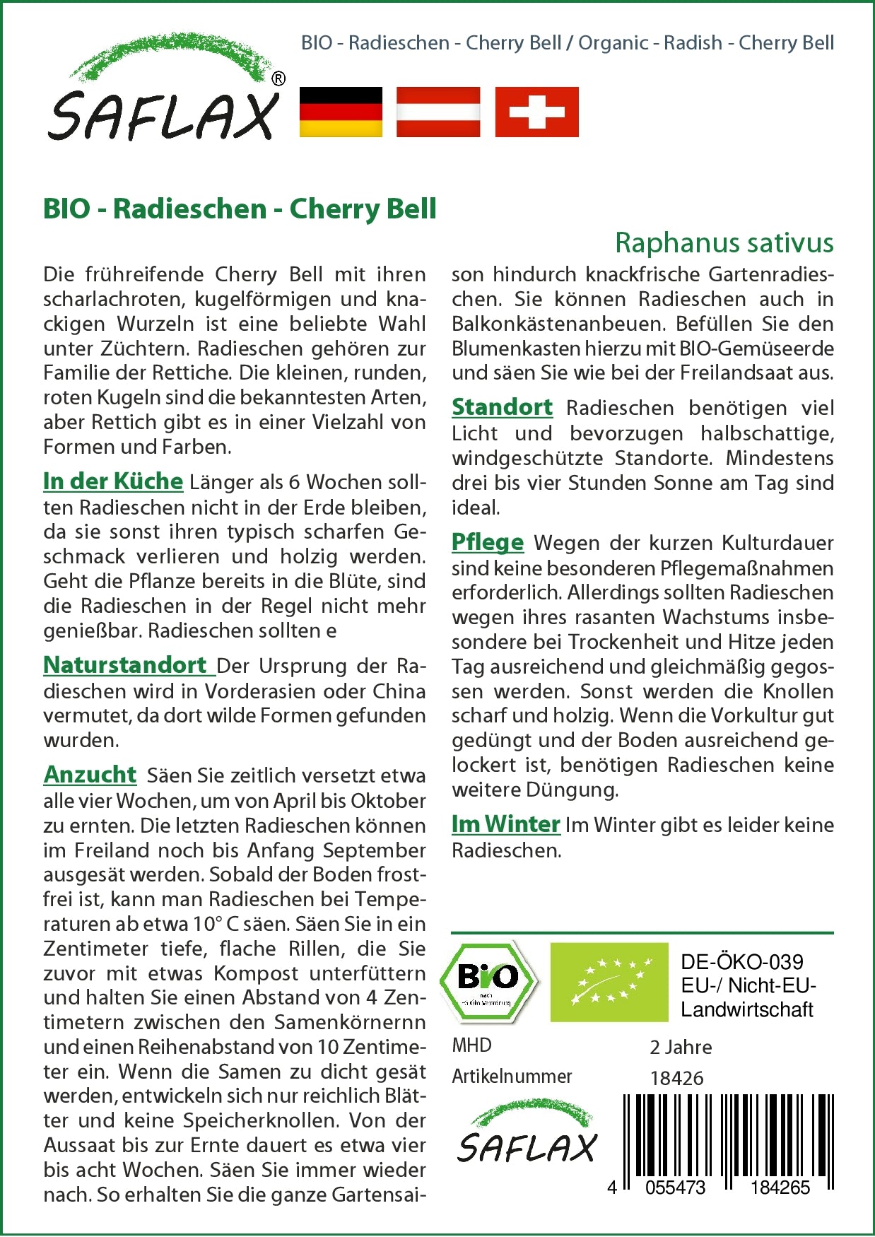  BIO Radieschen Cherry Bell [MHD 11/2023]