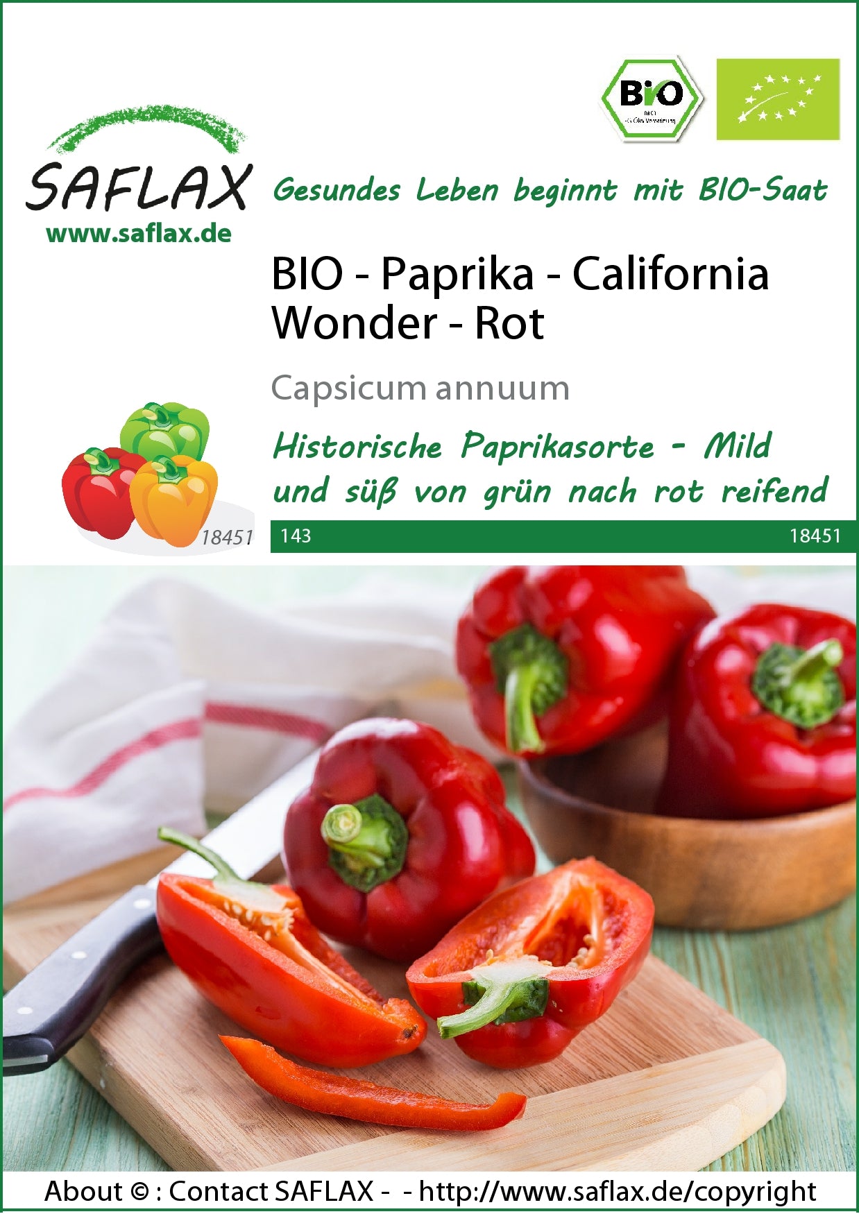  BIO Paprika California Wonder Rot