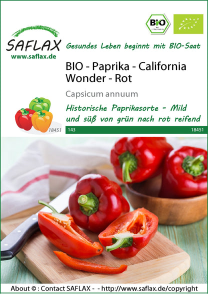  BIO Paprika California Wonder Rot