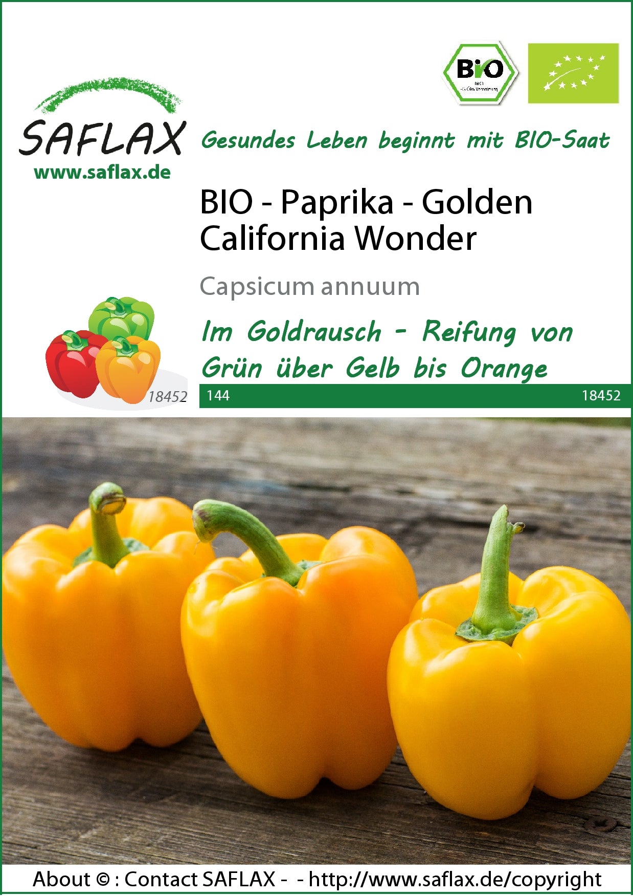  BIO Paprika Golden California Wonder
