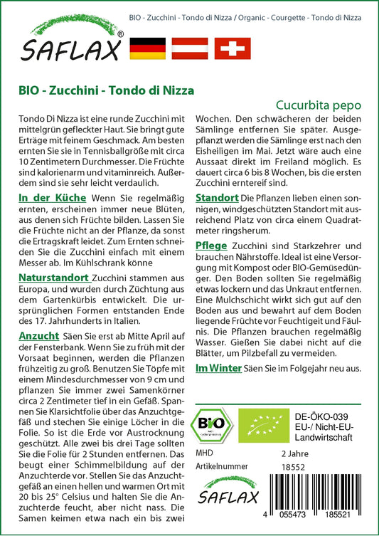  BIO Zucchini Tondo Di Nizza