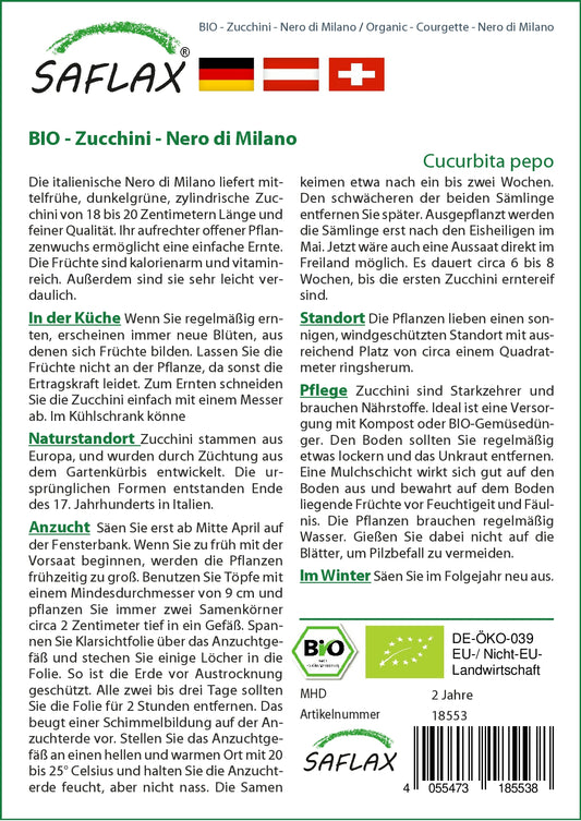  BIO Zucchini Nero Di Milano [MHD 05/2024]