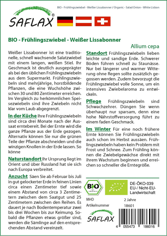  BIO Frühlingszwiebel Weißer Lissabonner