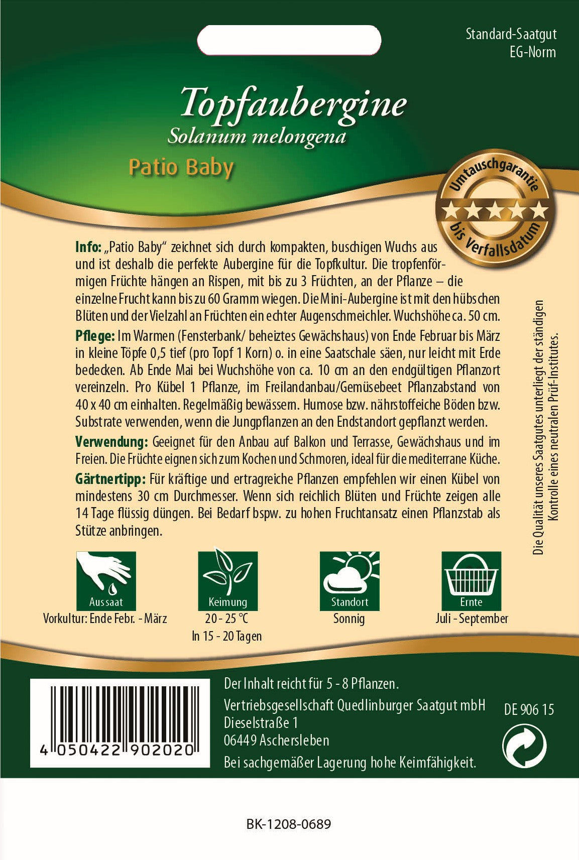  Topfaubergine Patio Baby F1-Hybride