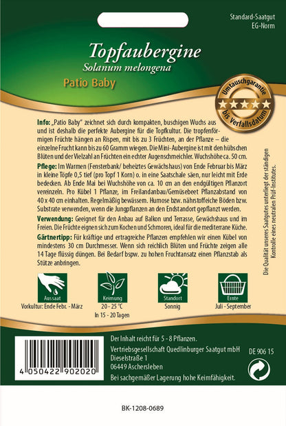  Topfaubergine Patio Baby F1-Hybride