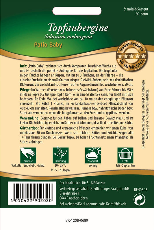  Topfaubergine Patio Baby F1-Hybride