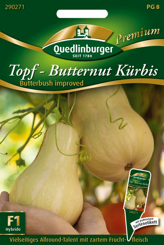  Topf-Butternut Kürbis Butterbush Improved F1