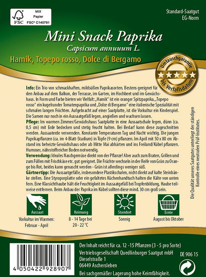  Mini Snack Paprika (Saatplatte)