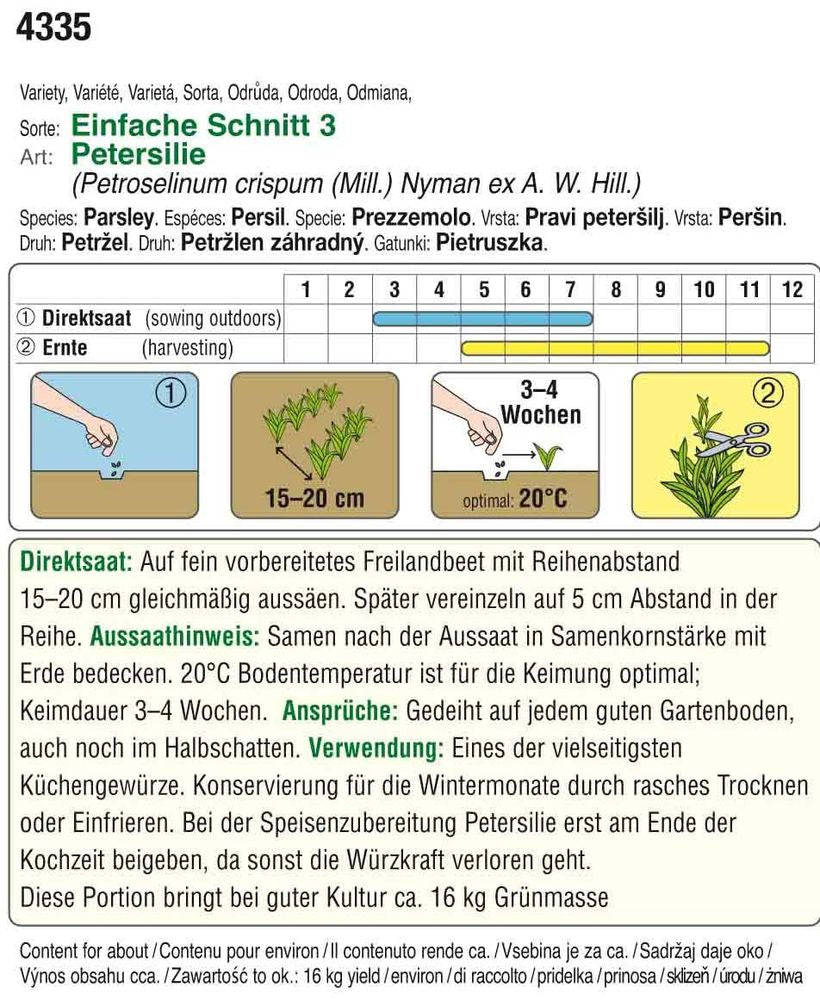  Petersilie Einfache Schnitt 3 (Vorteilspackung)