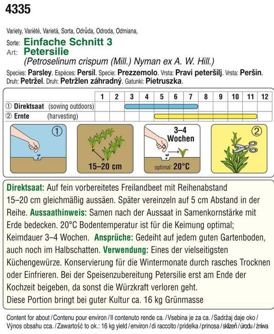 Petersilie Einfache Schnitt 3 (Vorteilspackung)
