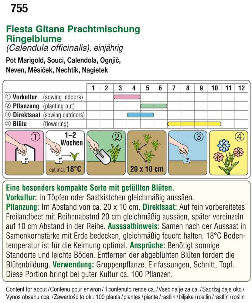  Ringelblume Fiesta Gitana Prachtmischung [MHD 12/2025]