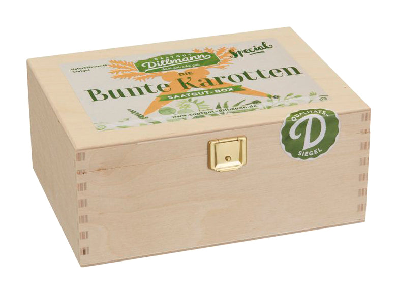  Bunte Karotten Saatgut - Box S (Holzbox) [MHD 12/2025]