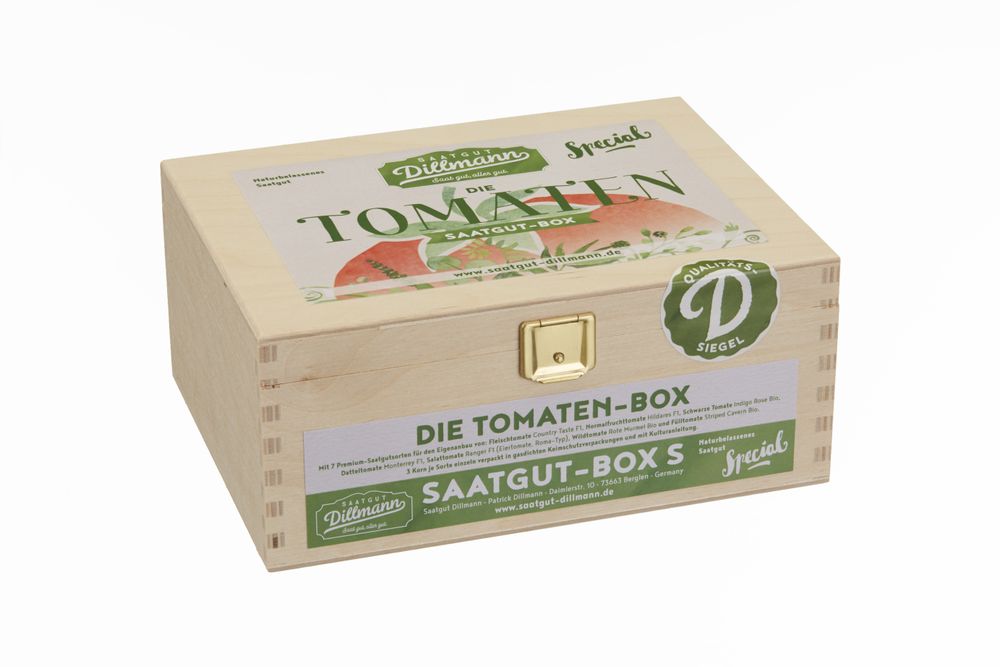  Tomaten Saatgut - Box S (Holzbox) [MHD 12/2025]