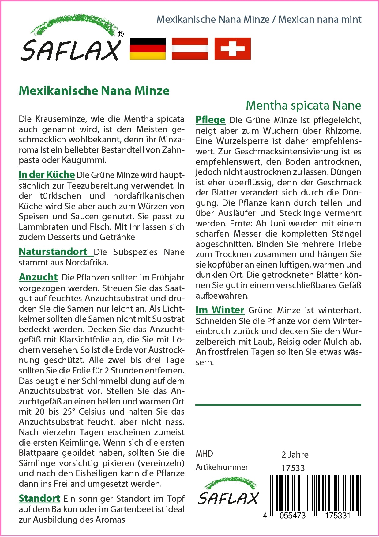  Mexikanische Nana Minze