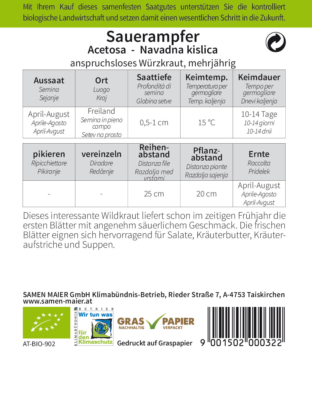  BIO Wildblüte Sauerrampfer