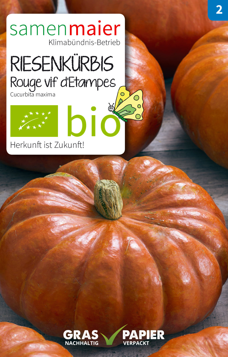  BIO Riesenkürbis Rouge Vif D'Etampes (Roter Zentner)