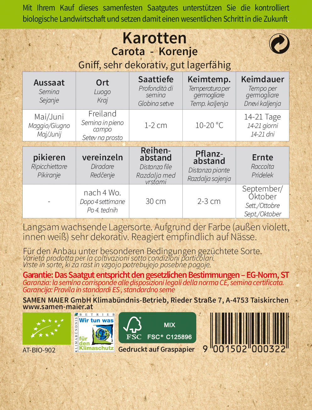  BIO Karotten Gniff