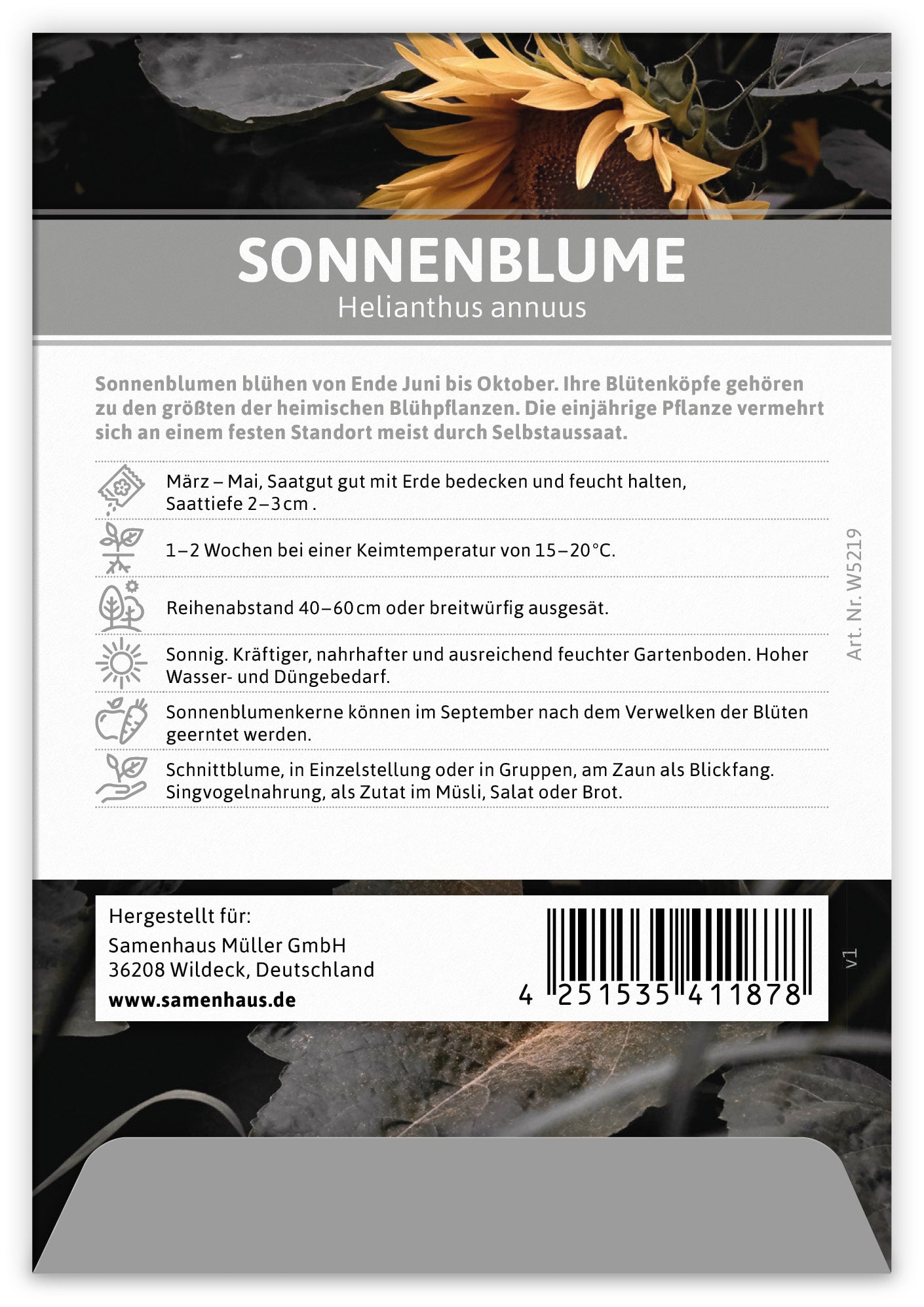  Sonnenblume Für Werbezwecke (100 Tütchen)