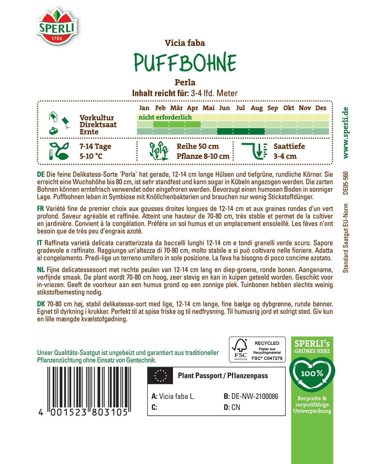  Puffbohne Perla
