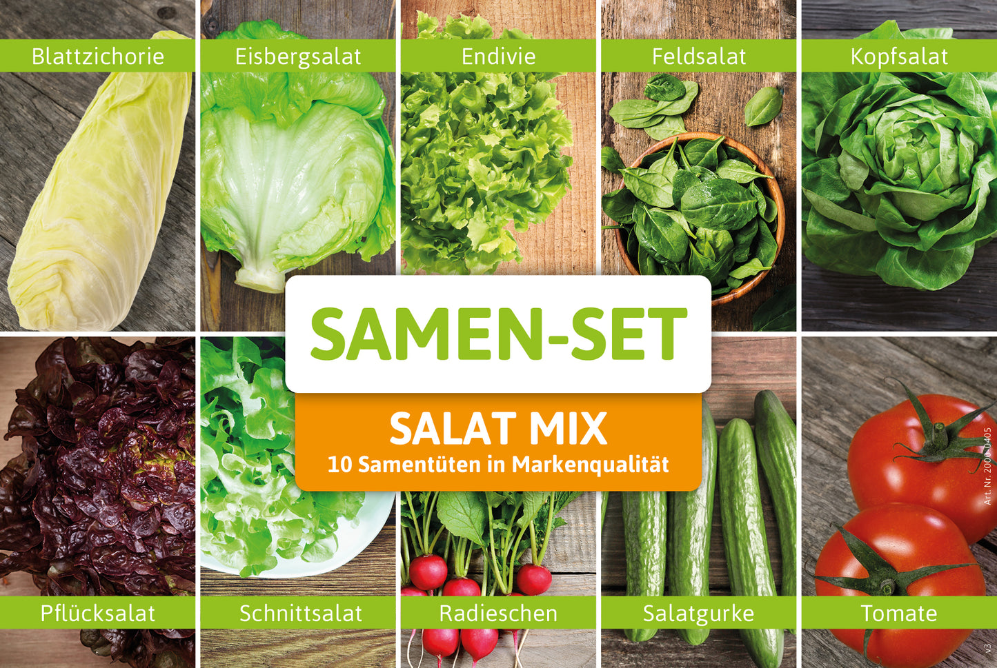  Samen-Set Salat Mix Mit 10 Sorten [MHD 01/2022]