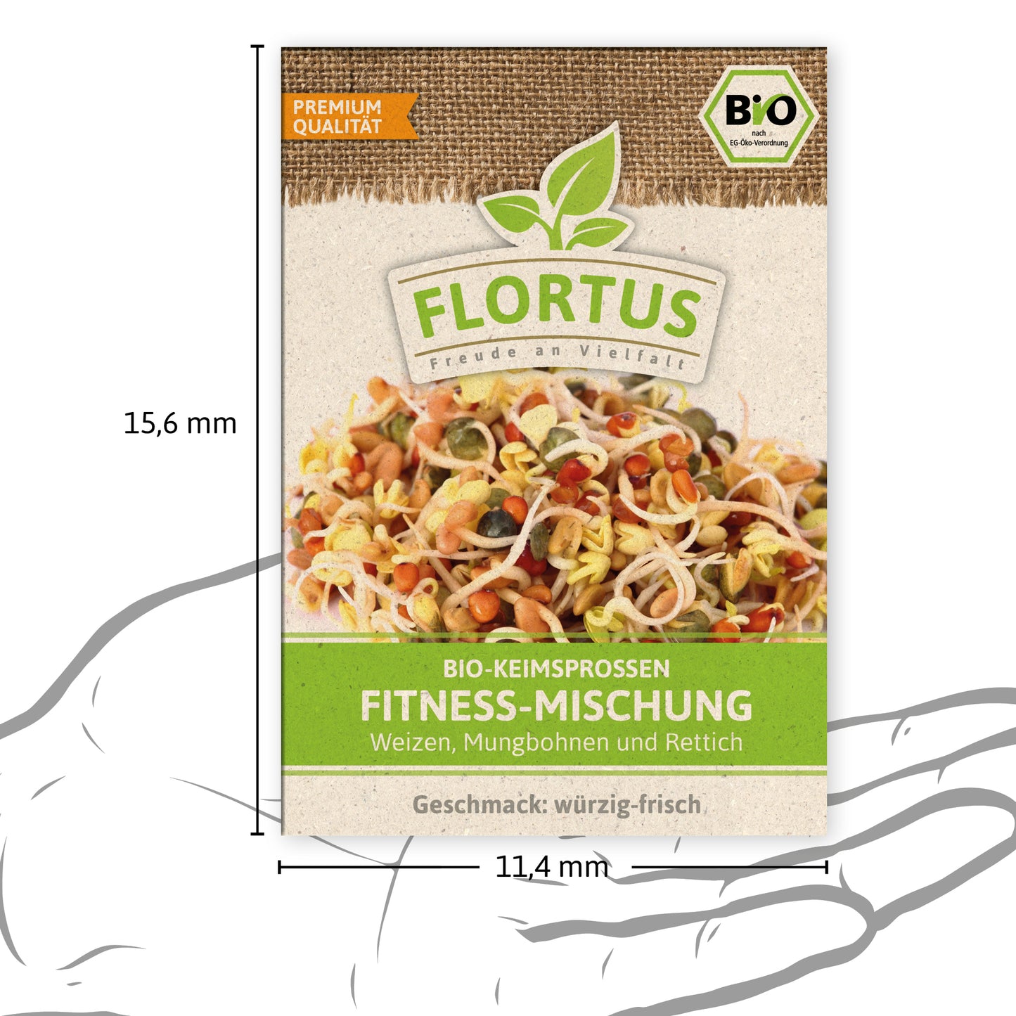  BIO Keimsprossen Fitness-Mischung (Weizen, Mungbohnen Und Rettich)