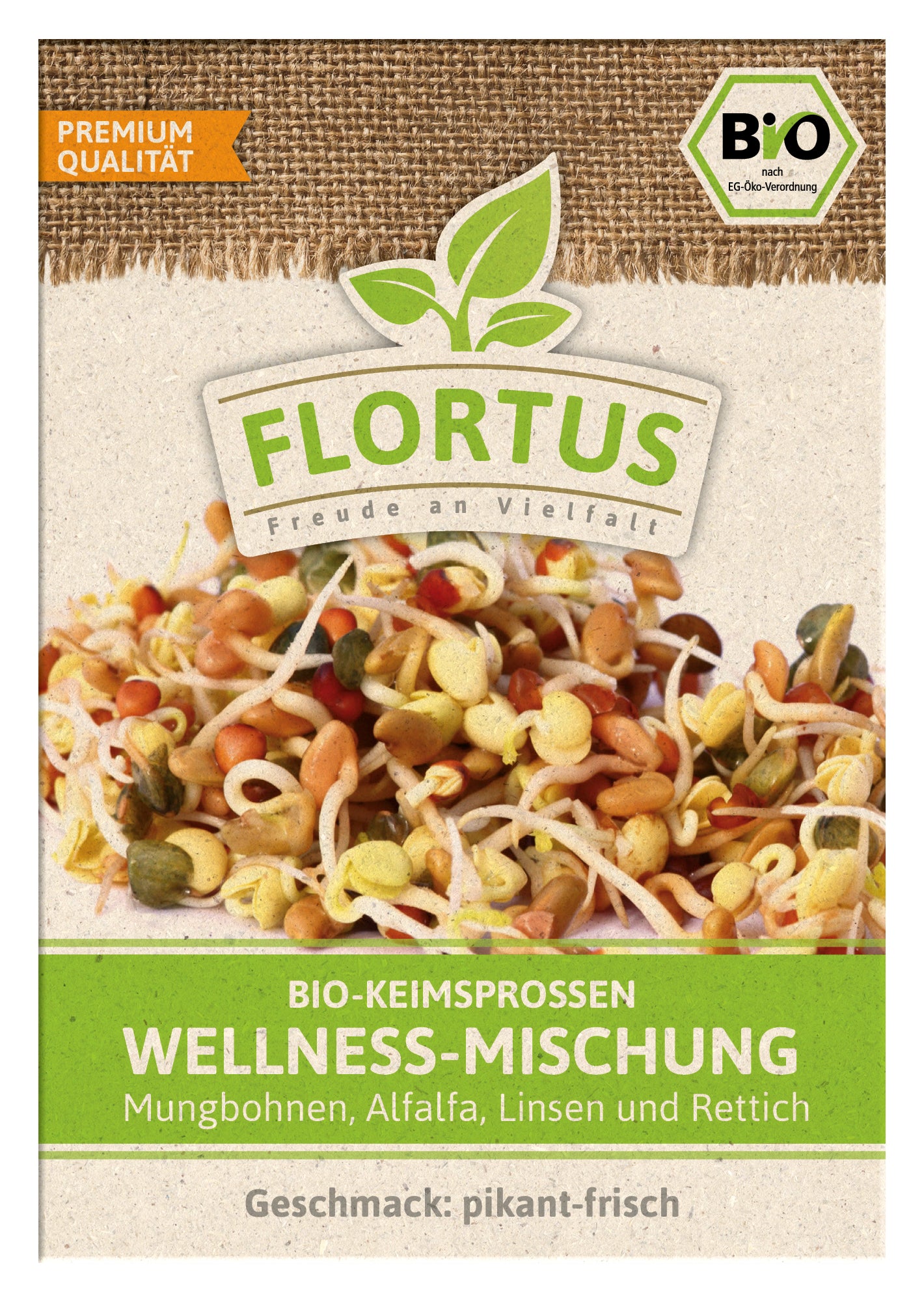  BIO Keimsprossen Wellness-Mischung (Mungbohnen, Alfalfa, Linsen Und Rettich)