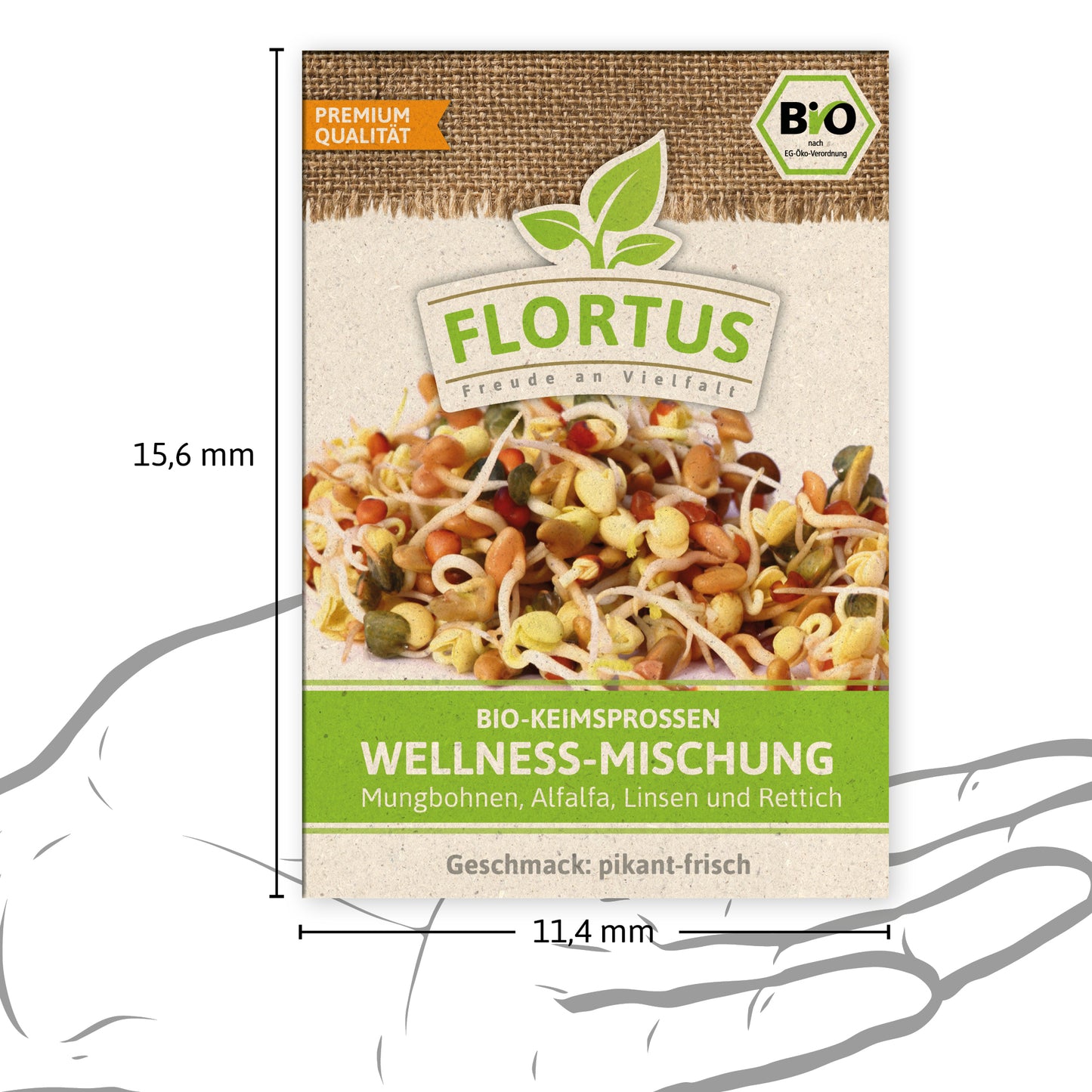  BIO Keimsprossen Wellness-Mischung (Mungbohnen, Alfalfa, Linsen Und Rettich)