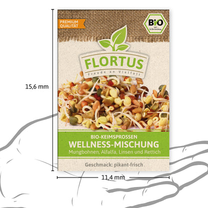  BIO Keimsprossen Wellness-Mischung (Mungbohnen, Alfalfa, Linsen Und Rettich)