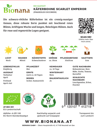  BIO Käferbohne Scarlet Emporer