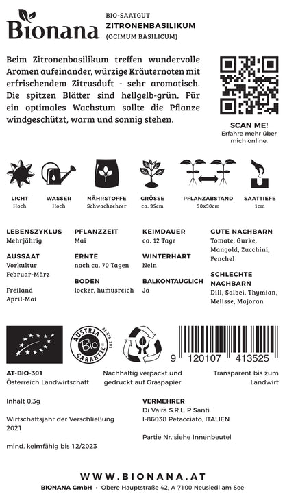  BIO Zitronenbasilikum [MHD 12/2025]