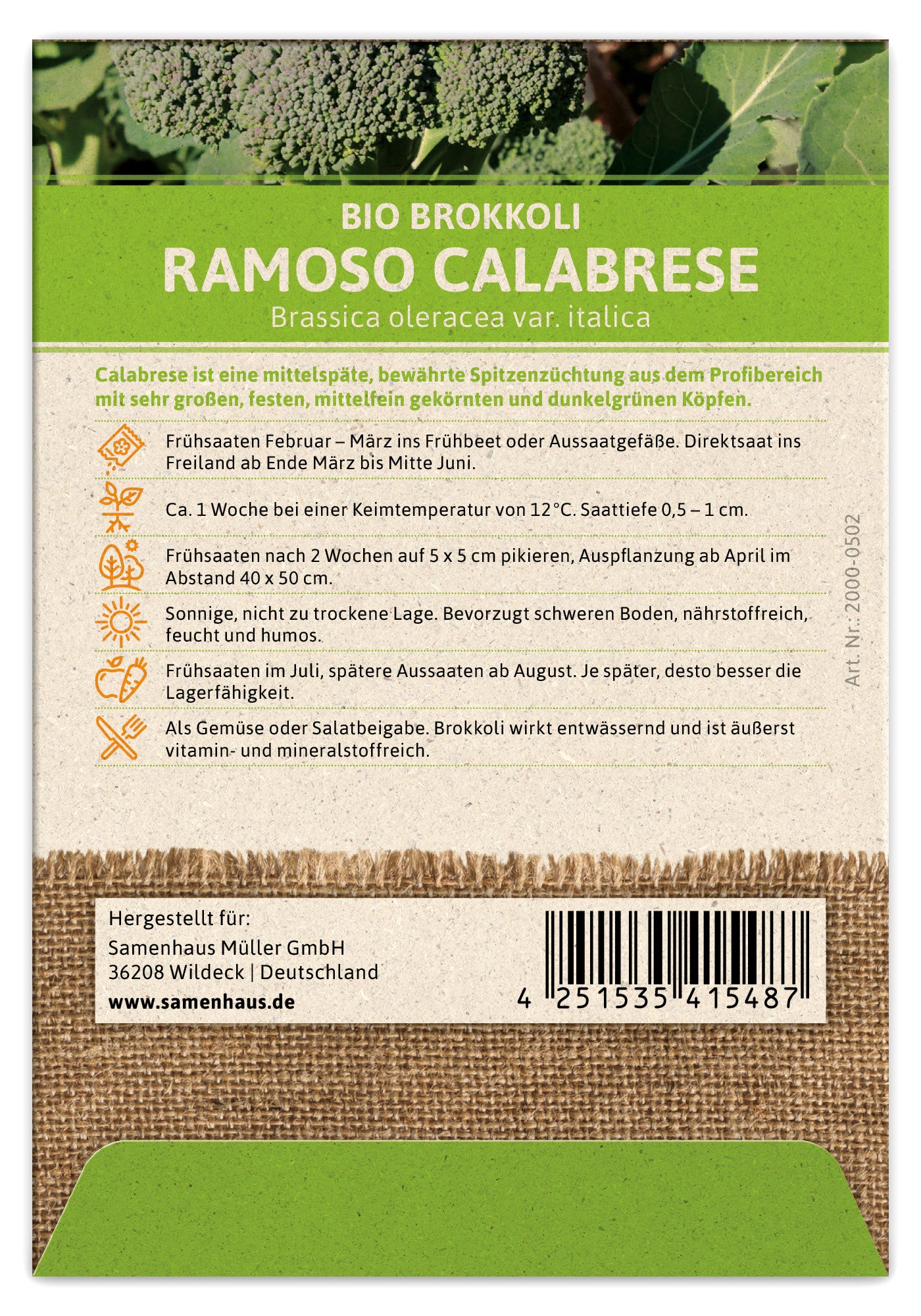  BIO Brokkoli Ramoso Calabrese
