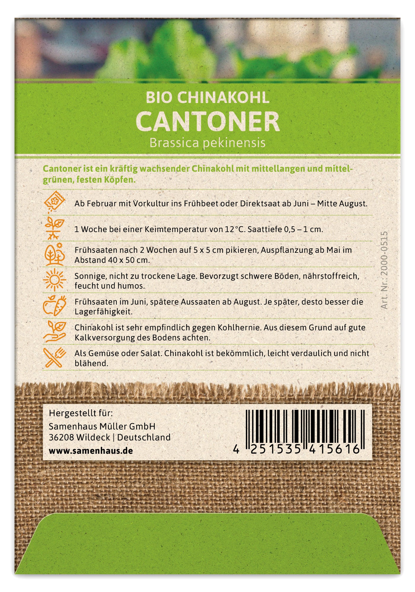  BIO Chinakohl Cantoner