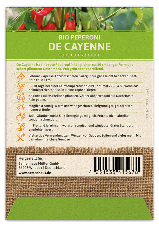  BIO Peperoni De Cayenne