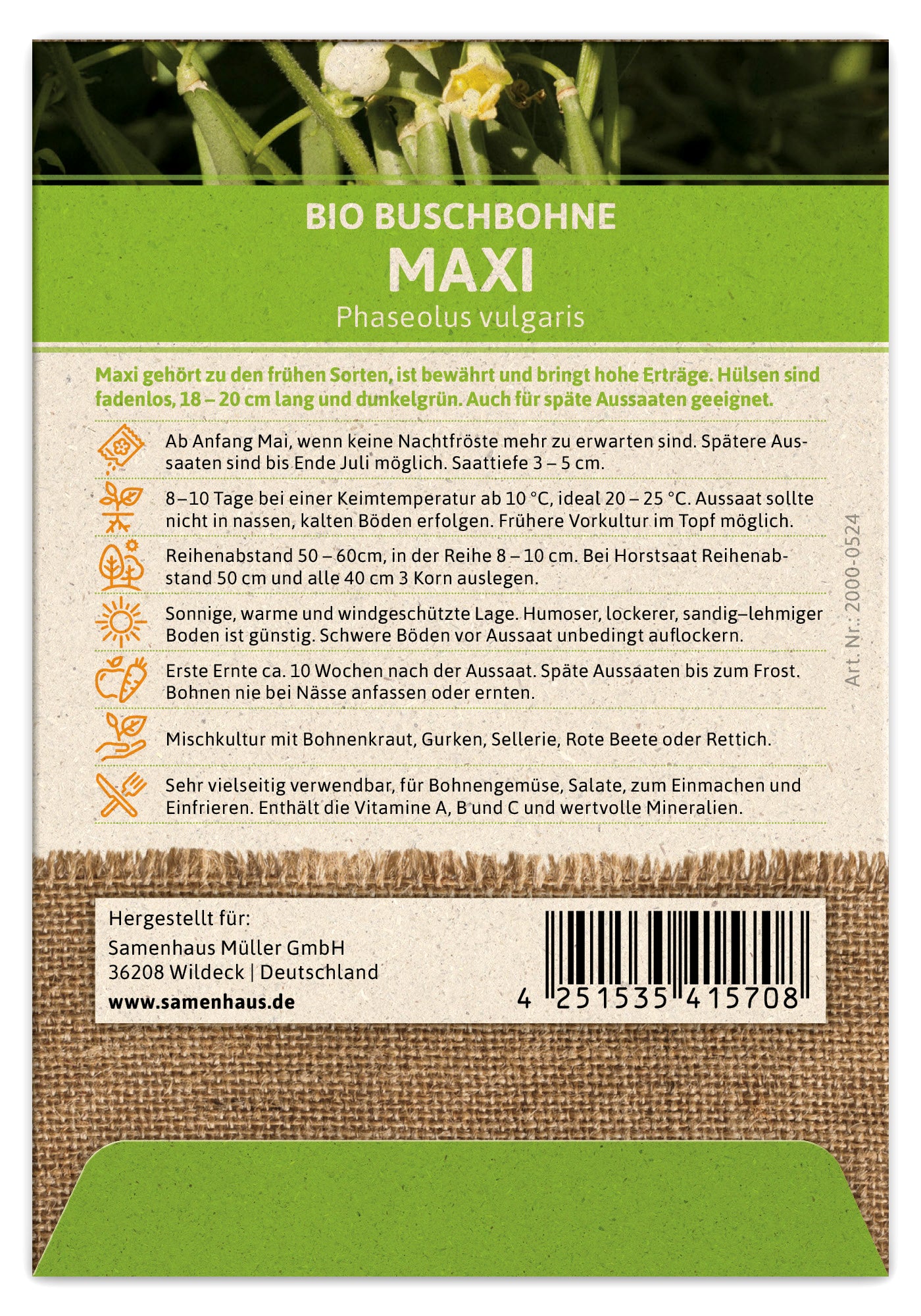  BIO Buschbohne Maxi
