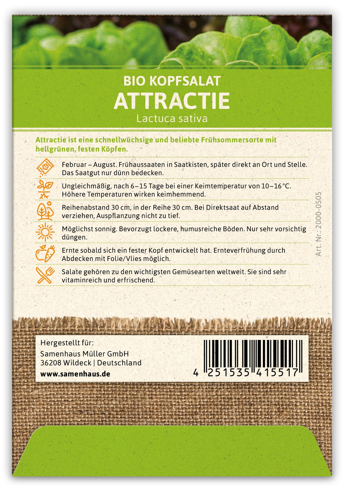  BIO Kopfsalat Attractie (100 Stück)