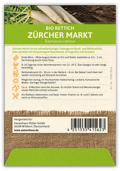  BIO Rettich Zürcher Markt (100 Stück)